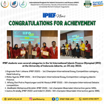 IPIEF students won several categories in the 1st International Islamic Finance Olympiad (IIFO)